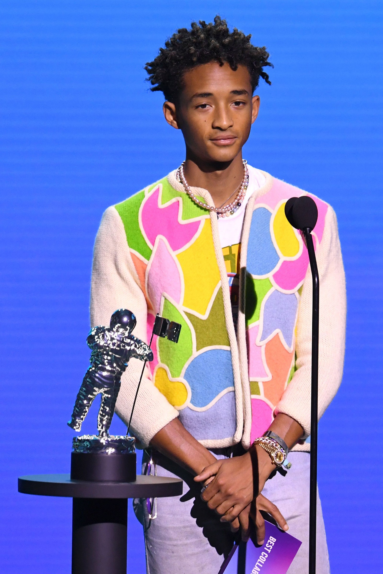 Jaden Smith speaks onstage during the 2020 MTV Video Music Awards