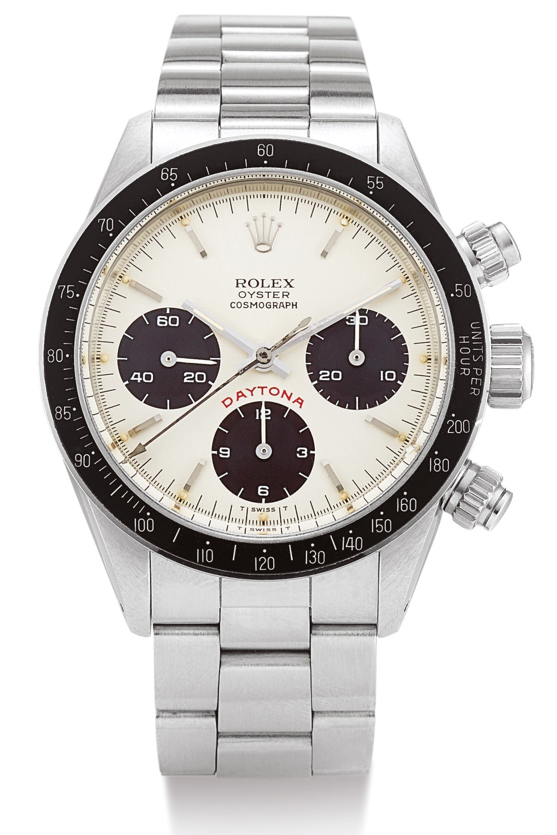 A silver and white rolex