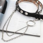 Rofuka - Faux Leather Belt with Chain