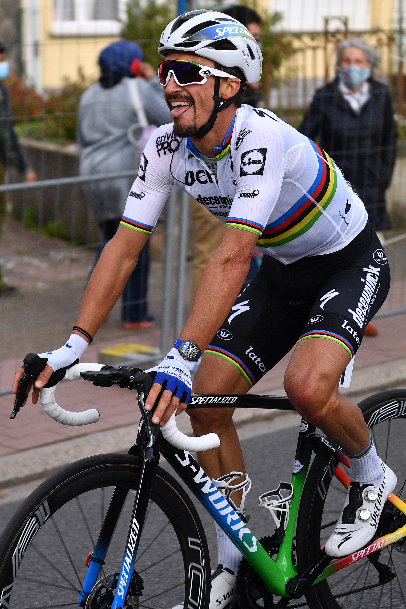 A man riding a bike in a cycling race