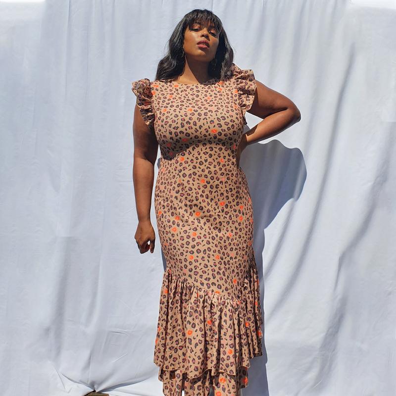 Brown Leopard Print Frida Dress Curve