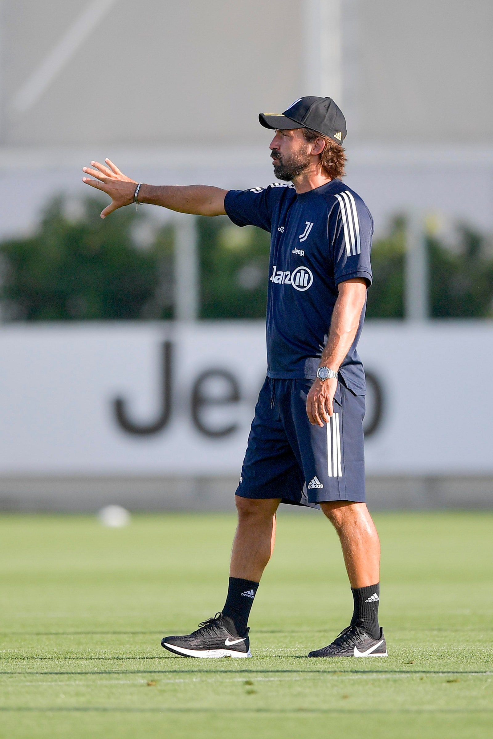 Andrea Pirlo coaching during practice