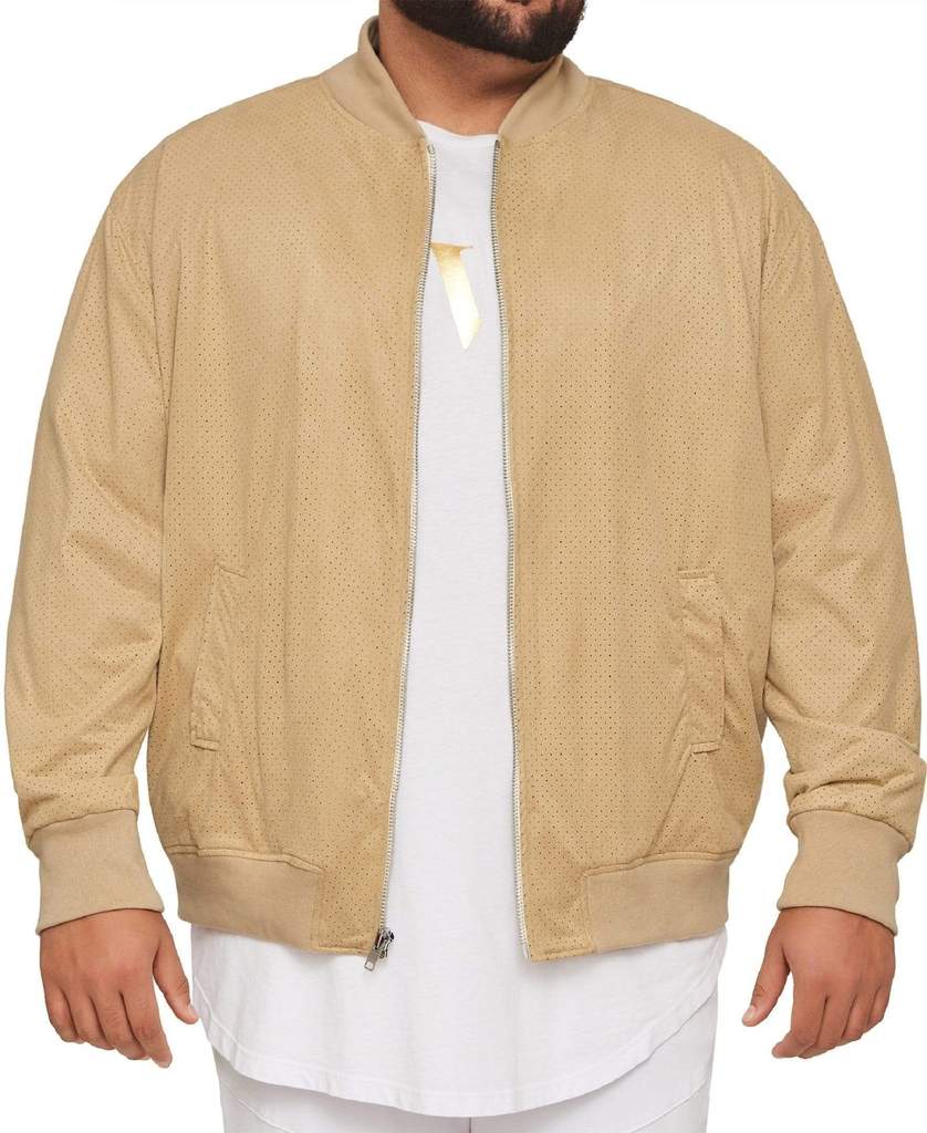 mvp store jackets perforated suede bomber jacket