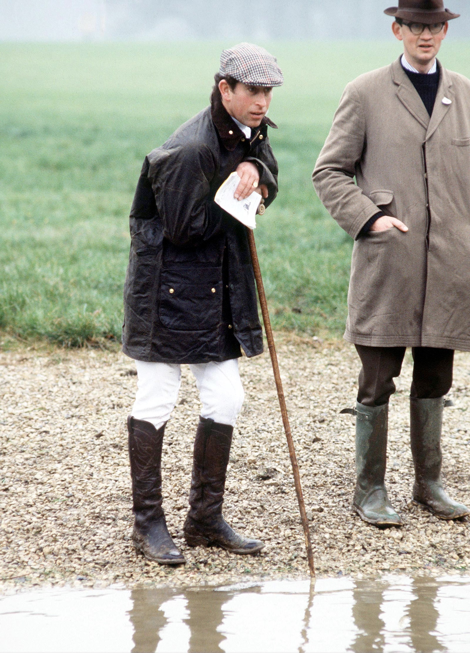 pPrince Charles at a cross country hunting event in Cirencester April 16 1978.p 