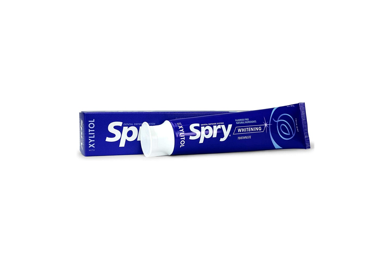 Spry fluoride free, xylitol toothpaste