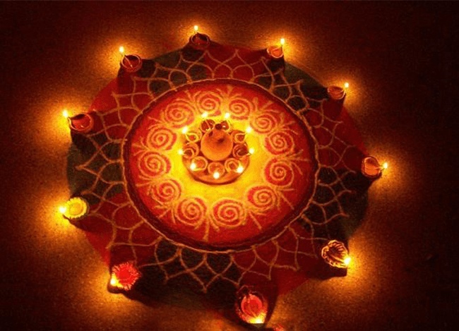 Star rangoli for diwali