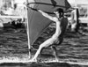 Carlo, principe del Galles, mentre fa windsurf nel 1979 