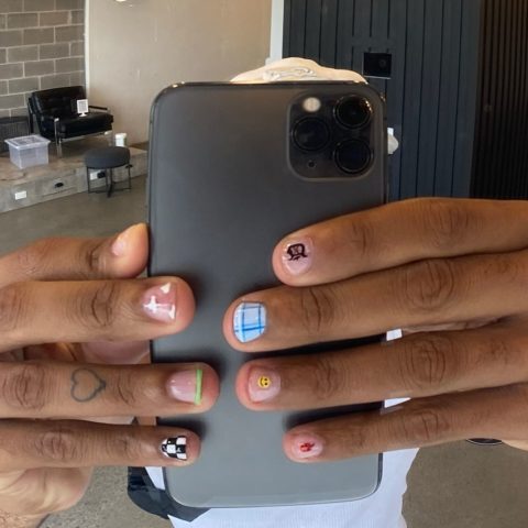 Donté Colley with Tips Nail Bar nail art