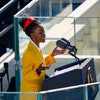 Amanda Gorman all'inauguration day del presidente Joe Biden, 20 gennaio 2021 a Washington, DC. 