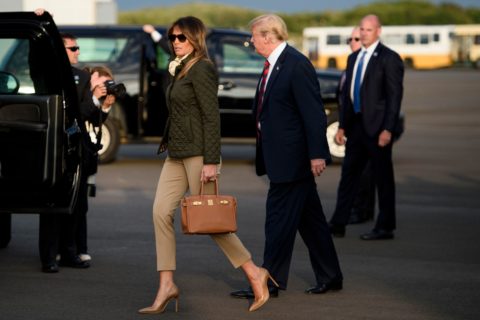 Trump and Melania at Prestwick Airport