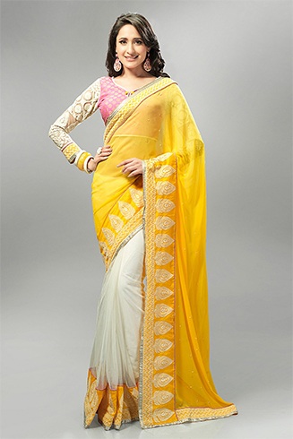 Yellow Sarees And Dresses For Sankranti