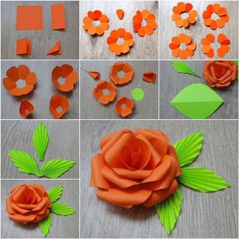 Indian Tricolor Paper Flowers