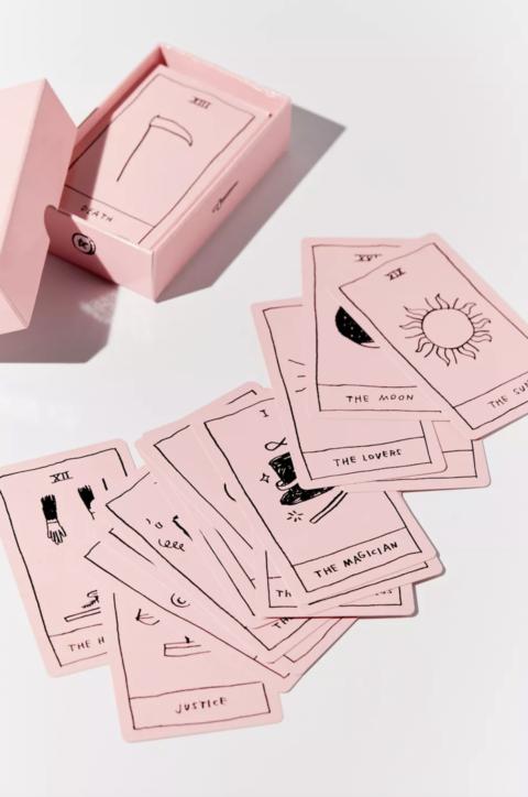 Pink and black minimalist tarot deck