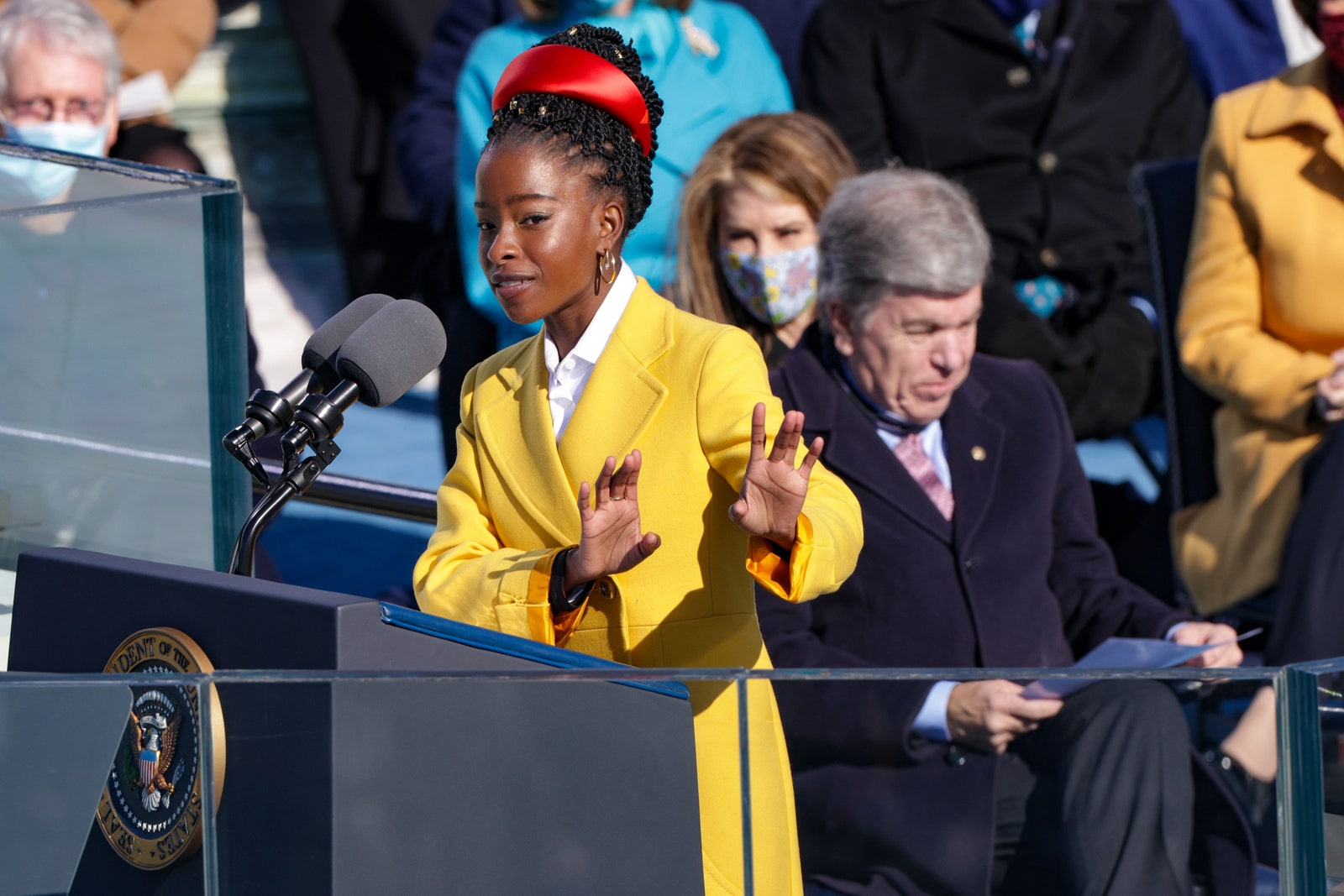 pPoet Laureate Amanda Gorman speaks during the inauguration of President Joe Biden on Capitol Hill January 20 2021.p 