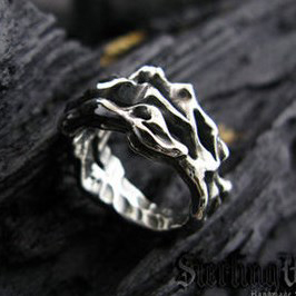 Sterlingworth - Engraved Irregular Sterling Silver Ring