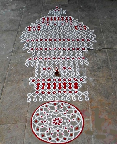 Ratham rangoli designs with dots