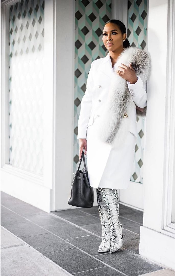 Kenya Moore black and white style black-celebs-style-stars-instagram