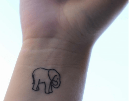 elephant wrist tattoo