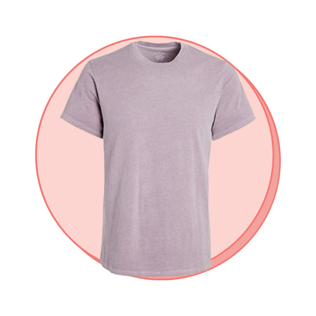 save khaki lavender tee
