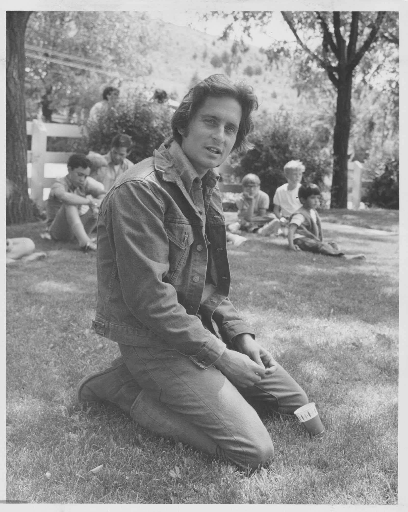 pMichael Douglas during the filming of emNapoleon and Samanthaem 1972.p 