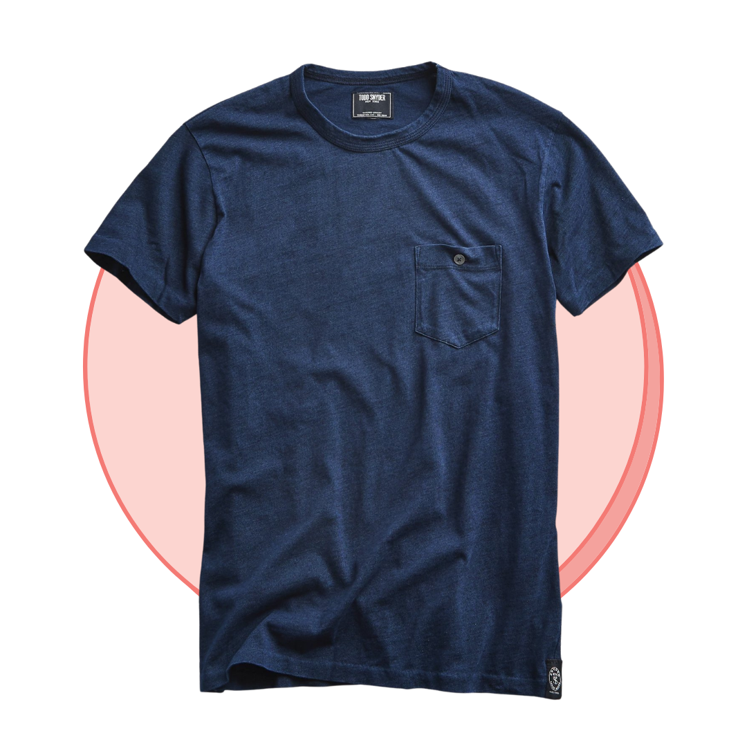 todd snyder indigo pocket tee