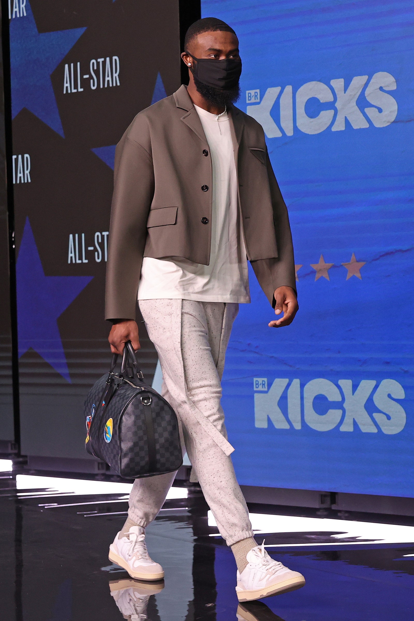 Jaylen Brown arrives for a game in Atlanta March 7 2021.