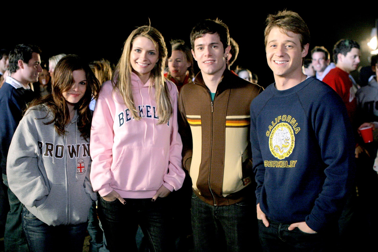 Image may contain Mischa Barton Clothing Apparel Human Person Ben McKenzie Sleeve Adam Brody and Rachel Bilson