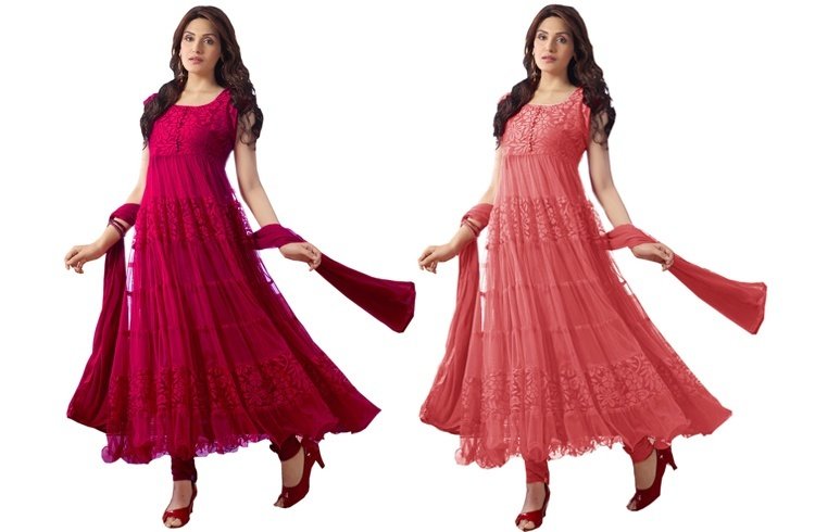 Pink anarkali dresses for eid