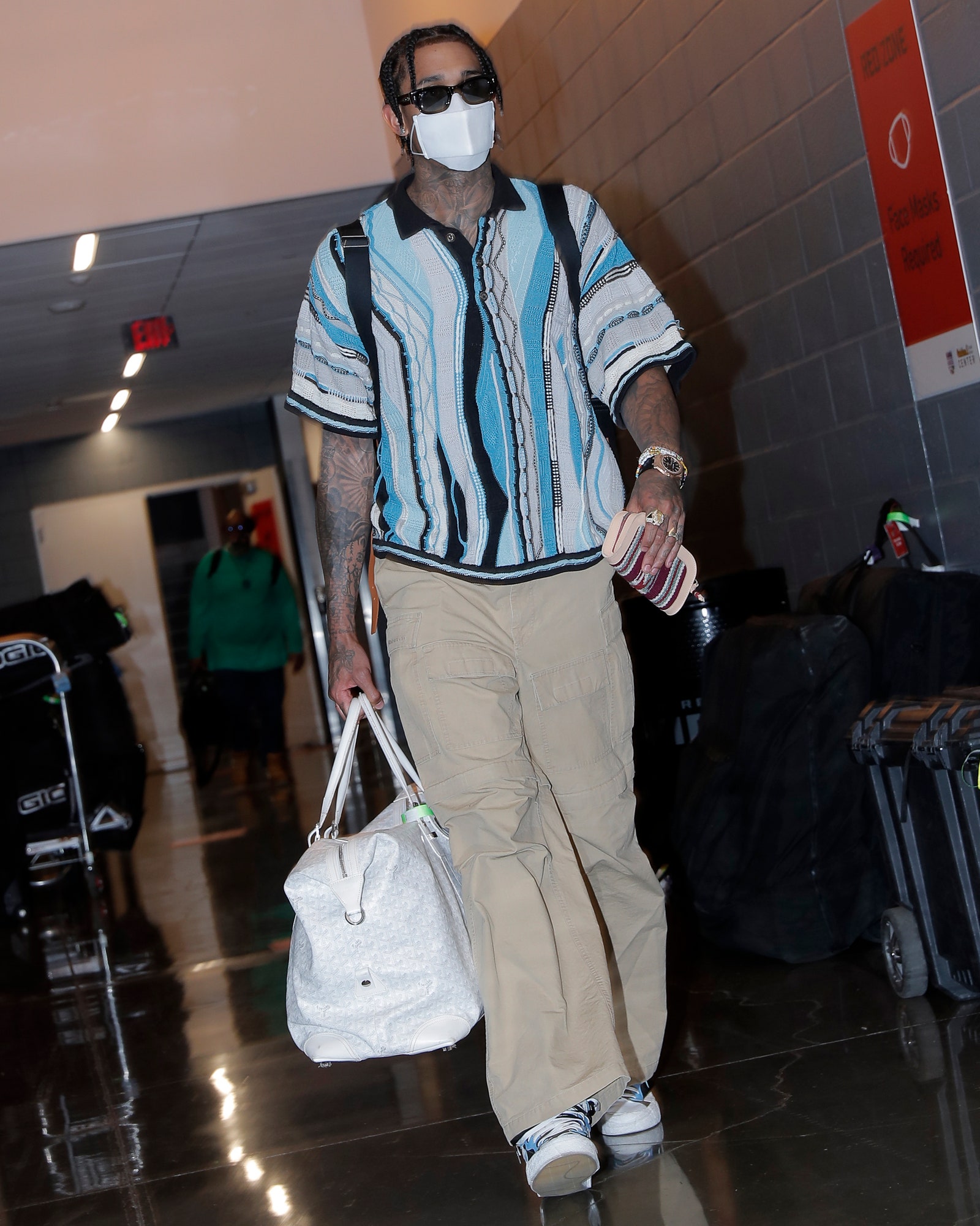 Jordan Clarkson 00 of the Utah Jazz arrives before the game against the Sacramento Kings