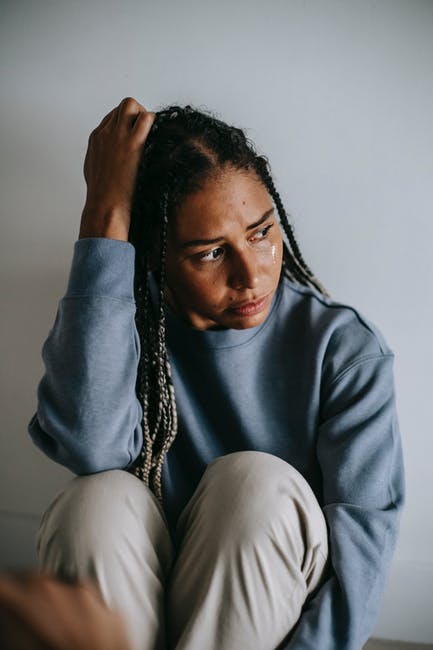 Depressed black woman abusive relationship 