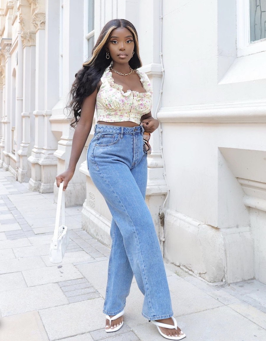 blue mom jeans latest fashion trends wide leg pants stylerave