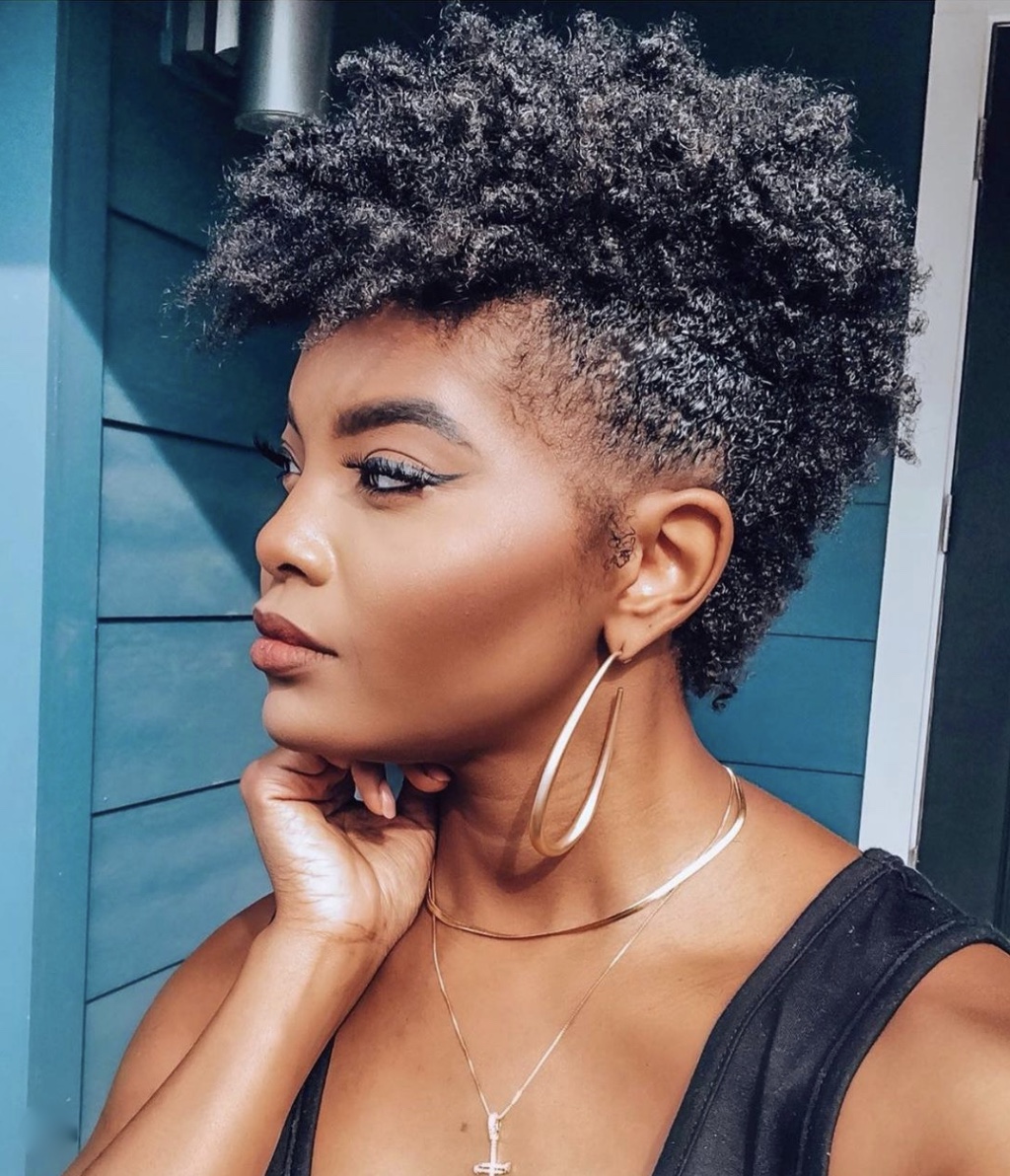 curly afro mohawk short hairstyles for balck women stylerave