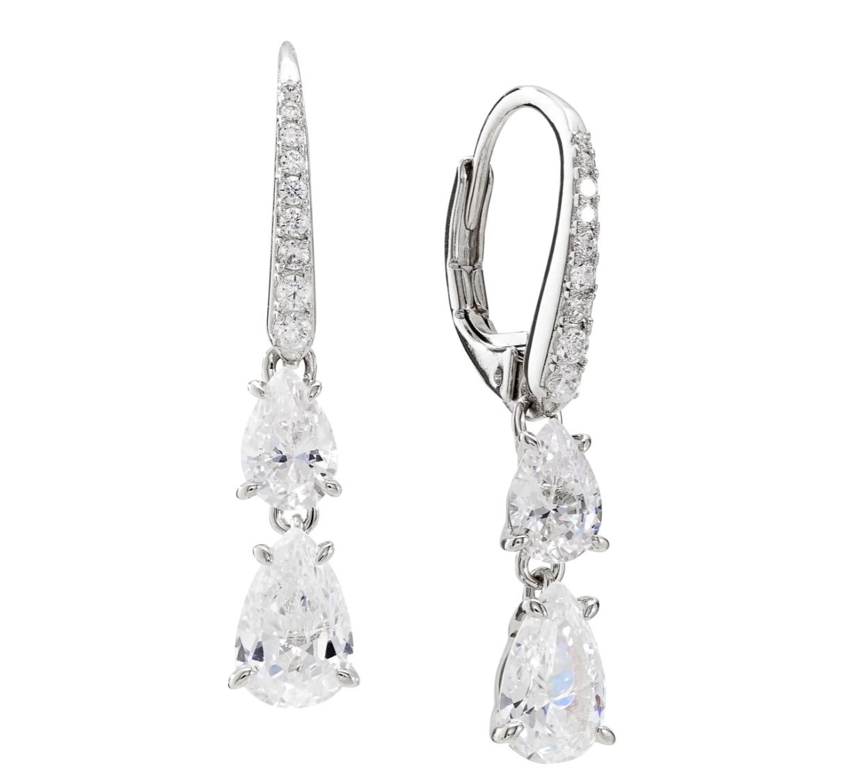 silver diamond drop earrings stylerave