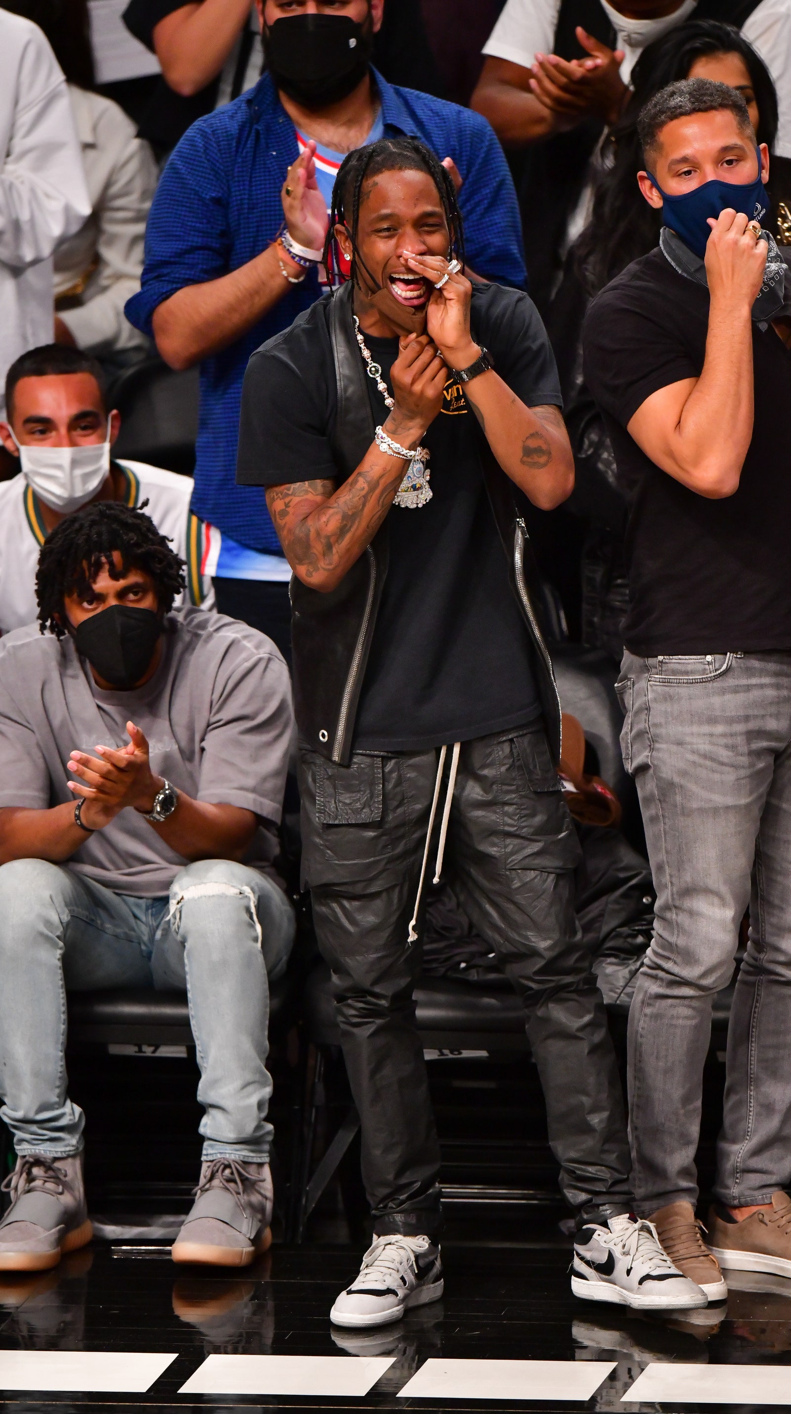 Travis Scott Crushes the Courtside Uniform