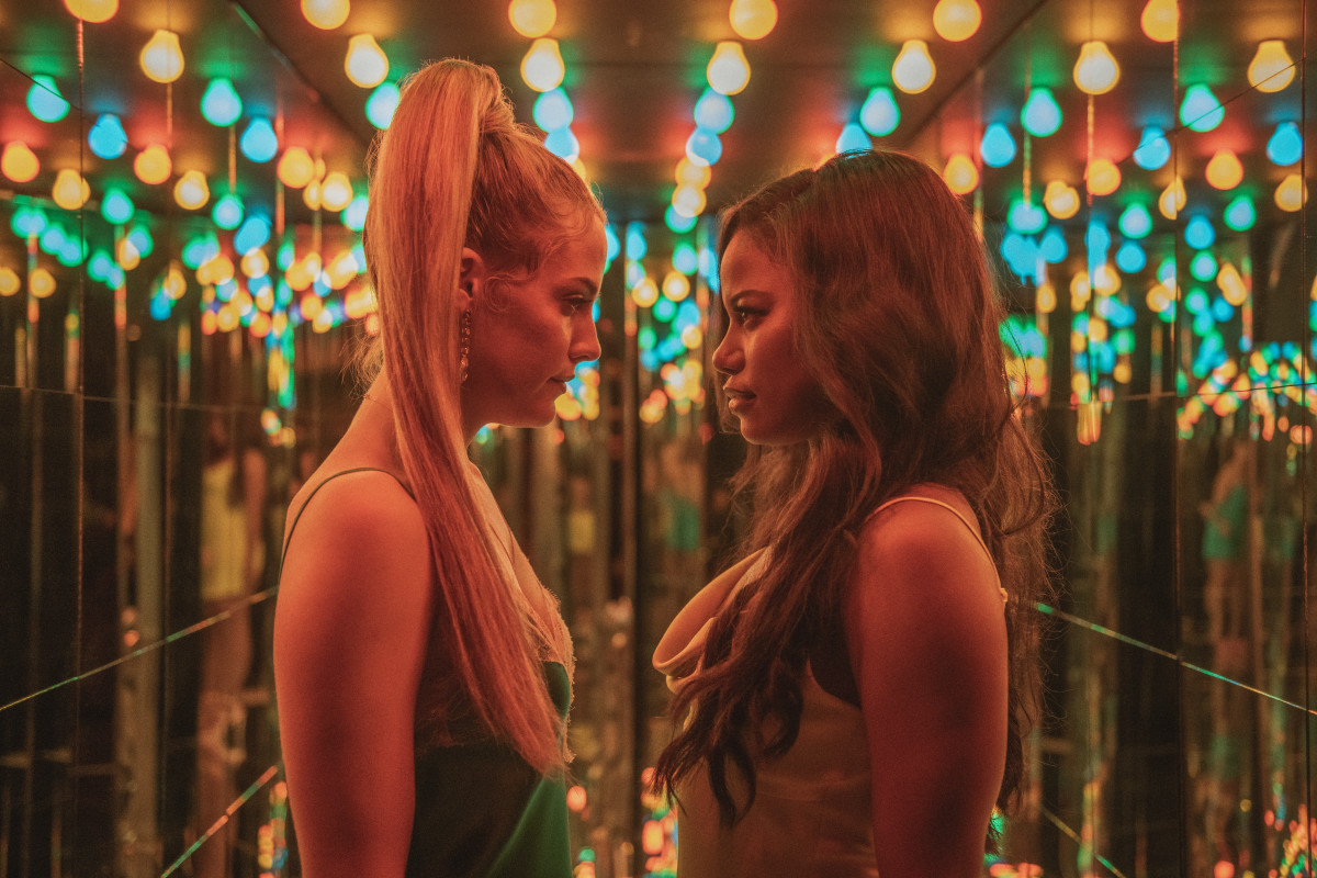 Stefani, in Fleur du Mal, bonding with Zola, in a custom-designed slip.