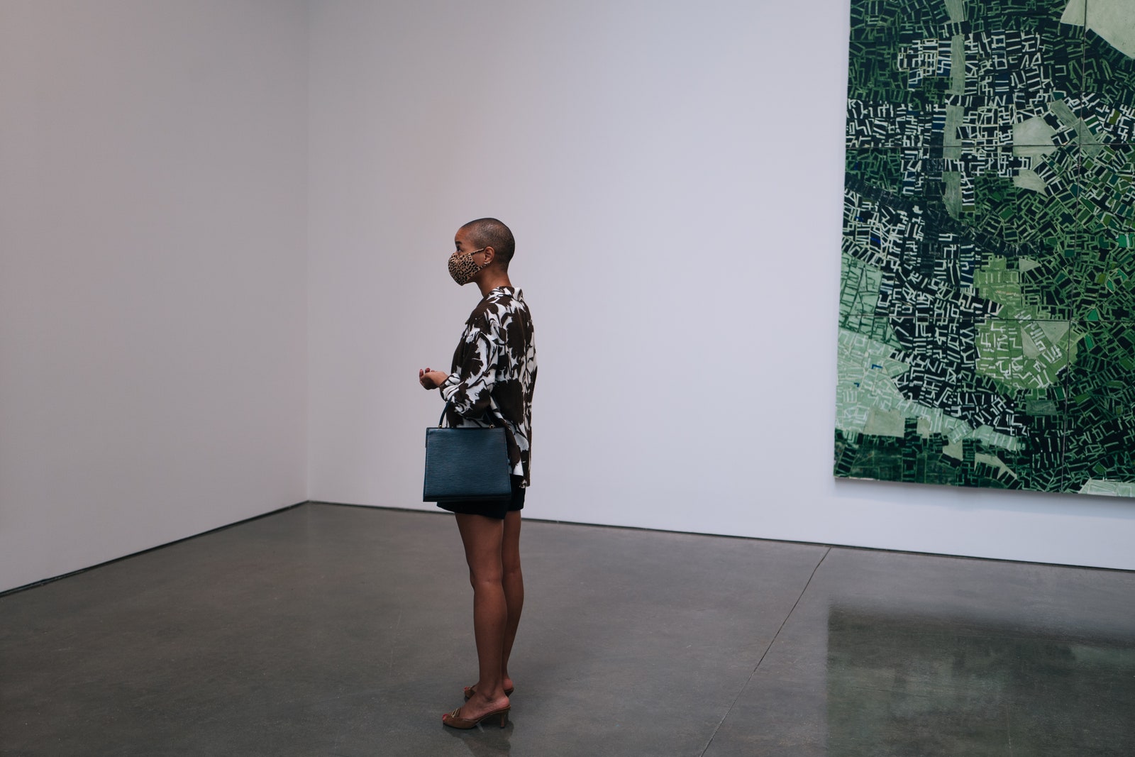 Image may contain Human Person Clothing Apparel Art Art Gallery Skirt and Dress