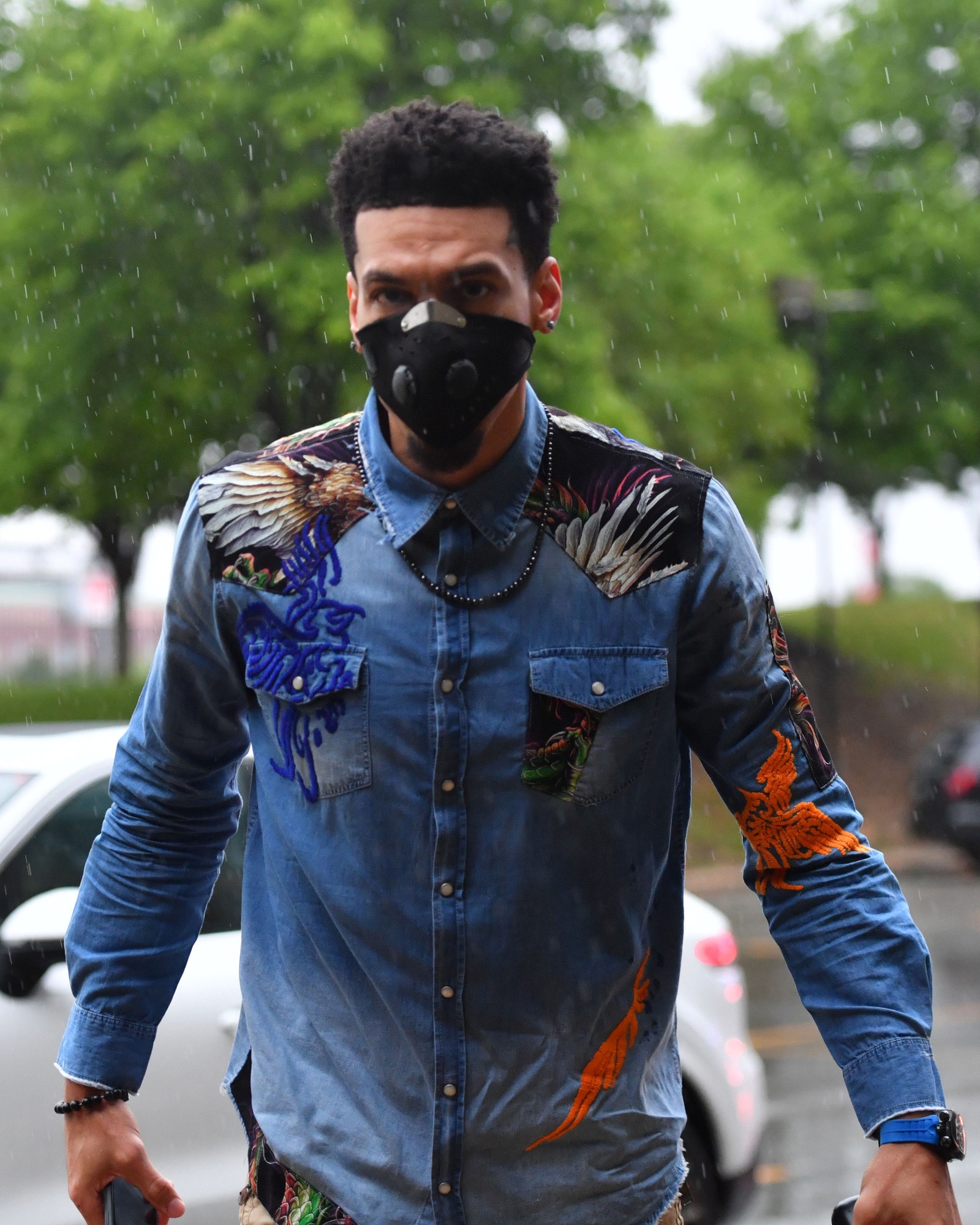 Danny Green 14 of the Philadelphia 76ers arrives prior to a game against the Atlanta Hawks