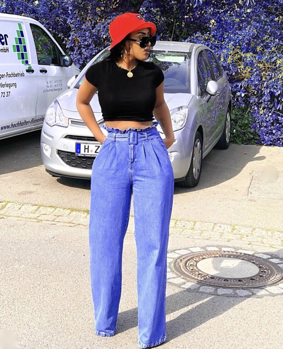 red bucket hat black crop top stylerave