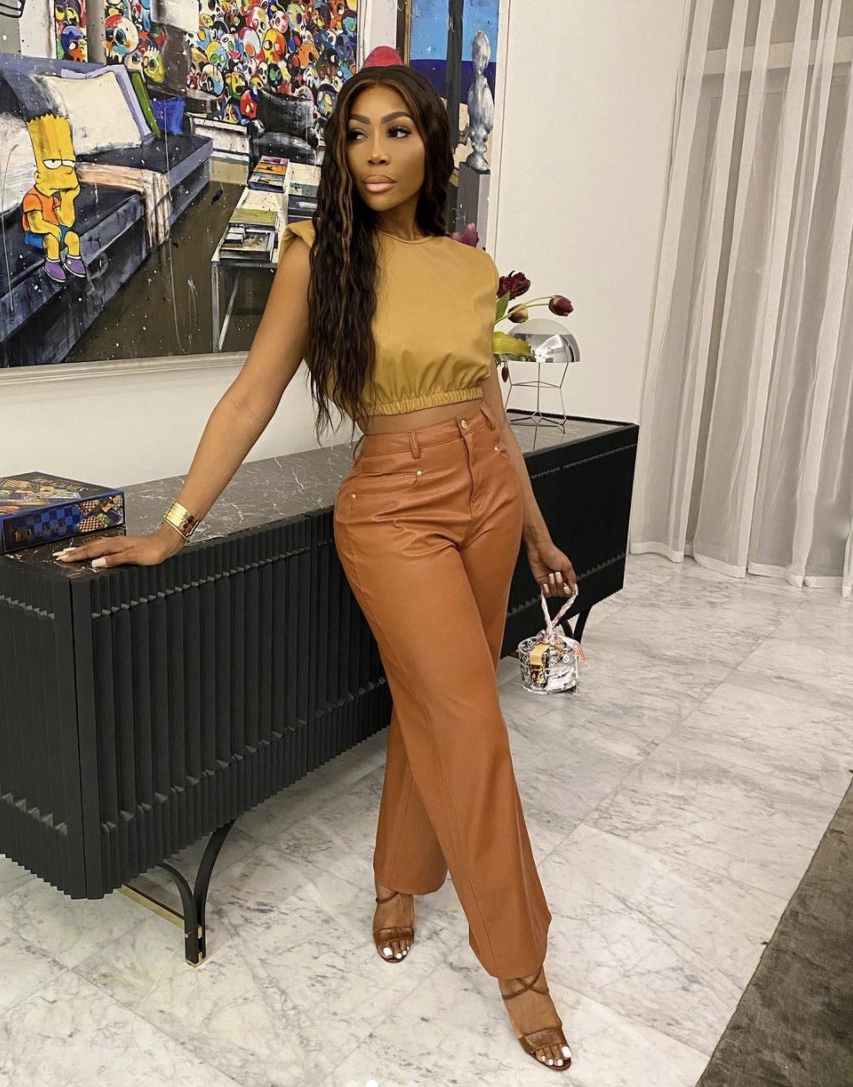brown leather wide leg pants high waist stylerave