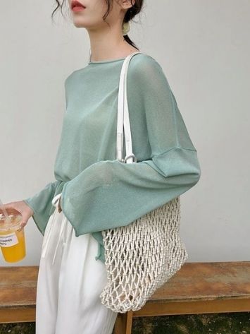 Luminato - Long-Sleeve Sheer Knit Top