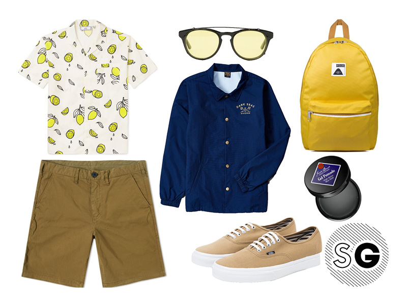 poler, han kjobenhavn, paul smith, khaki chino shorts, lemons, ami, vans, jack black, pomade, dark seas,