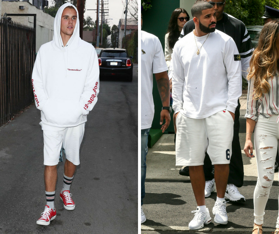 justin bieber and drake wearing white