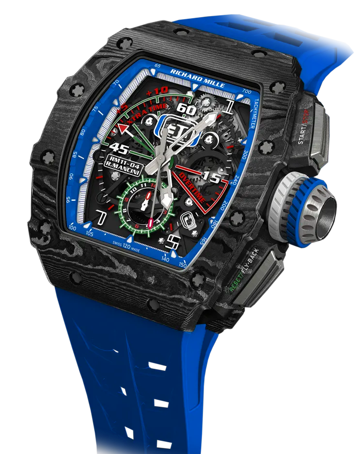a blue and black watch