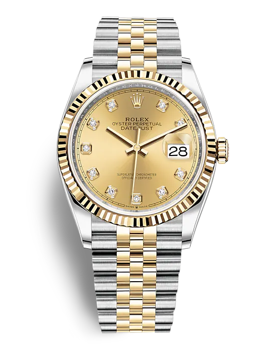 A silver and gold watch