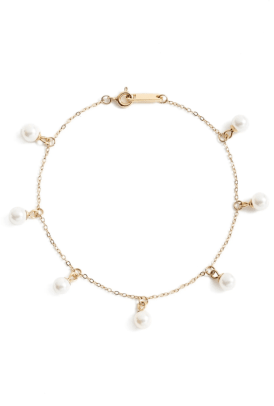 Knotty Imitation Pearl Charm Bracelet Nordstrom