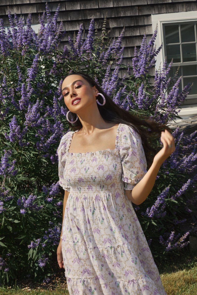 Meena Harris in the Hill House Home x Phenomenal x Netflix Nesli Whistledown Trellis Nap Dress ($125).
