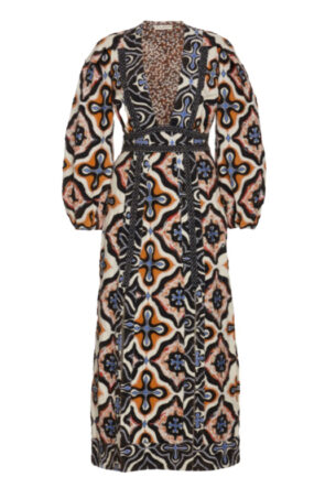 Patchwork Cotton Midi Dress