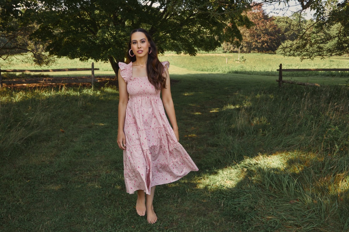 Harris in the Hill House Home x Phenomenal x Netflix Ellie Floral Pink Nap Dress ($125).