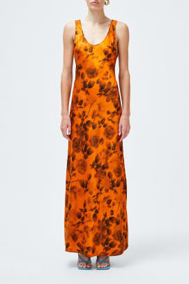 galvan orange dress