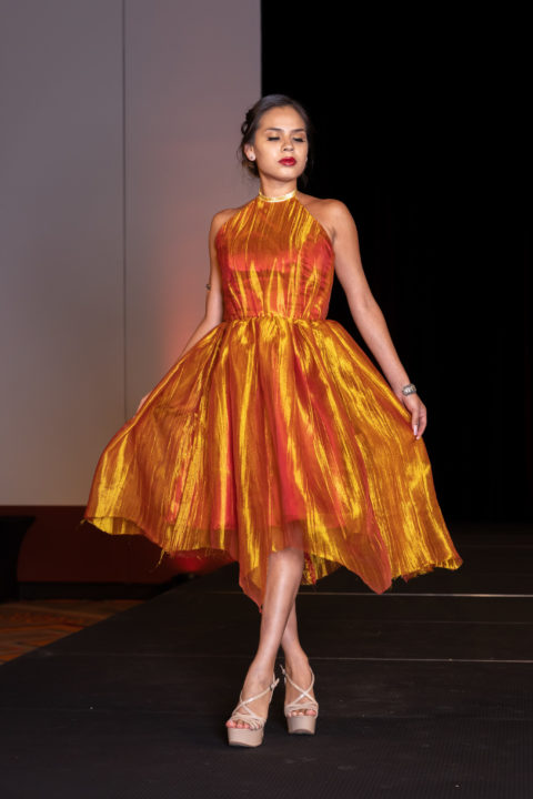 Loren Aragon orange dress